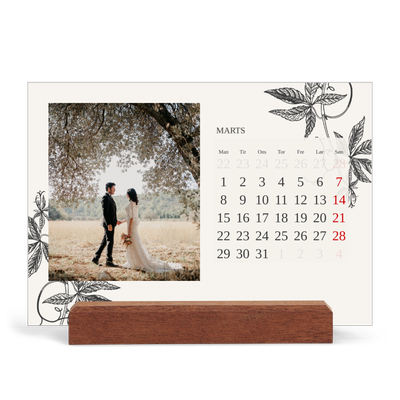 Staffeli kalender - liggende  — Blek & blomst [Marts]