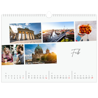 A3 Foto Kalender — Byferie (hvid) [Februar]