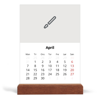 Staffeli kalender - stående  — Design selv [April]