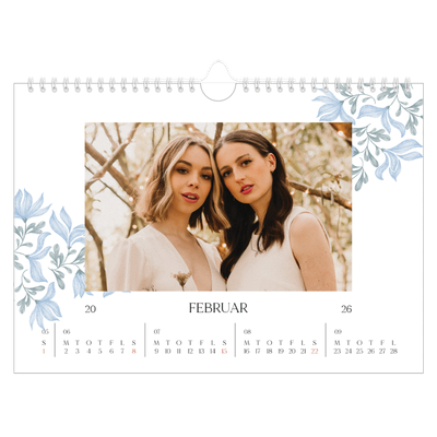 Fotokalender A4 — Elegant blomstret [Februar]