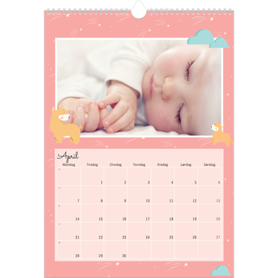 Årskalender A3 — Søde dyr [April]