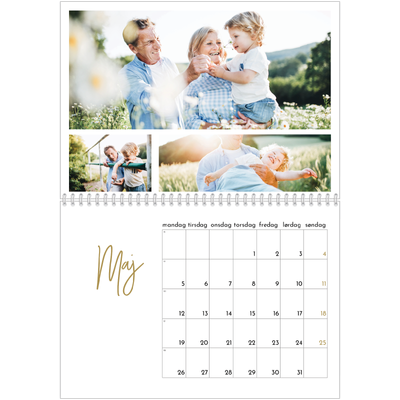 Fotokalender A4 dobbelt (30 x 40 cm) — Håndskrevet måned [kalender forside]