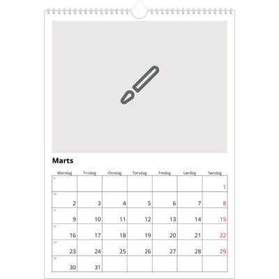 Årskalender A3 — Design selv [Marts]
