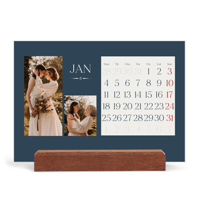 Staffeli kalender - liggende  — Skifer & seriffer [Januar]