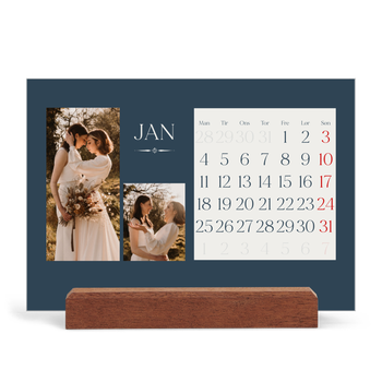 Staffeli kalender - liggende — Skifer & seriffer