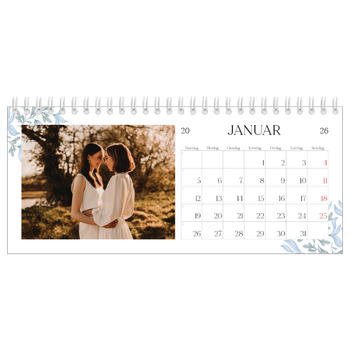Bordkalender med foto — Elegant blomstret