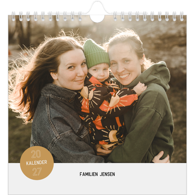 Årskalender kvadratisk — Fotoklistermærke [kalender forside]