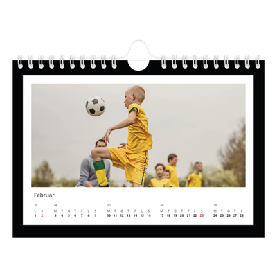 A5 Foto Kalender — Sort baggrund [Februar]
