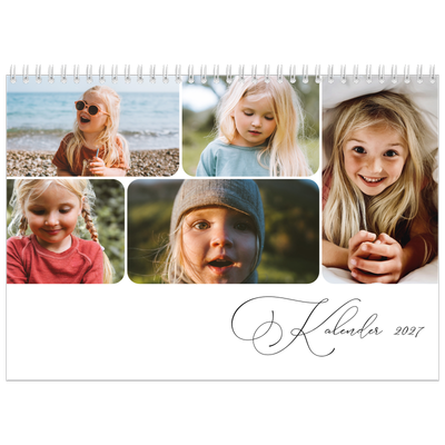 Fotokalender A4 dobbelt (30 x 40 cm) — Øjebliksbilleder og skrift [kalender forside]