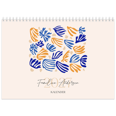 Fotokalender A4 dobbelt (30 x 40 cm) — Minimalistisk koral [kalender forside]