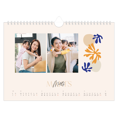 Fotokalender A4 — Minimalistisk koral [Marts]