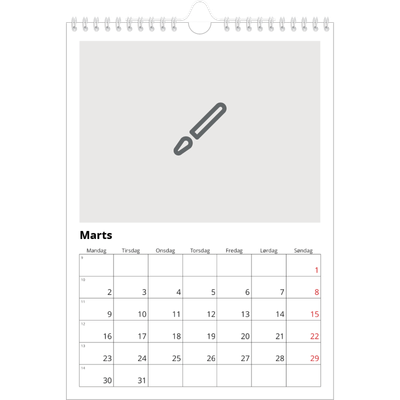 Fotokalender A4 (20 x 30 cm) — Design selv [Marts]