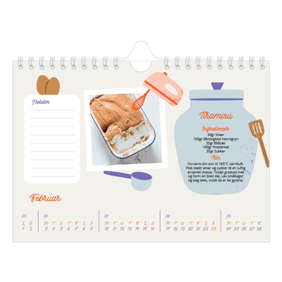 A5 Foto Kalender — Året i opskrifter [Februar]