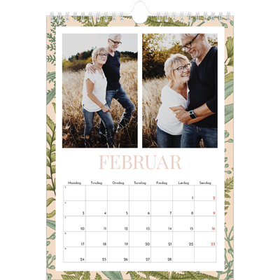 Fotokalender A4 (20 x 30 cm) — Blomstret tapet [Februar]