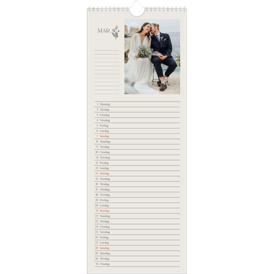 Køkkenkalender  — Initialer i blomst [Marts]