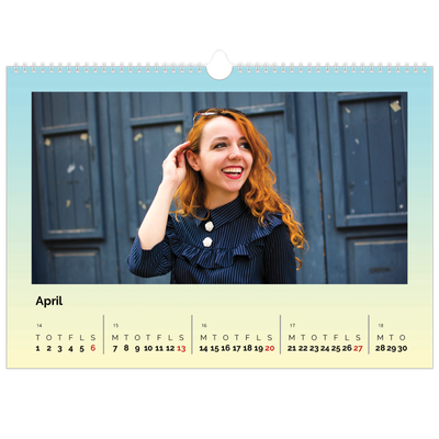 A3 Foto Kalender — Pastelfarver [April]