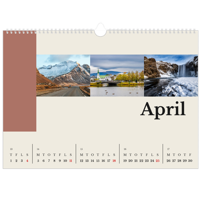 A3 Foto Kalender — Verdens seværdigheder [April]
