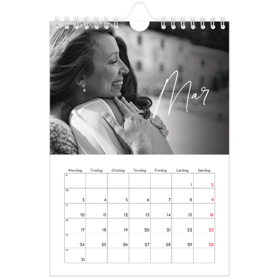 A5 Foto Kalender — Elegant skrift [Marts]