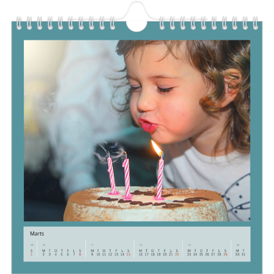 Årskalender kvadratisk — Stilrene farver [Marts]