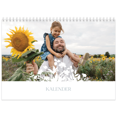 Fotokalender A4 dobbelt (30 x 40 cm) — Blomstmotiv [kalender forside]