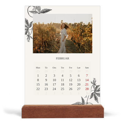 Staffeli kalender - stående  — Blek & blomst [Februar]