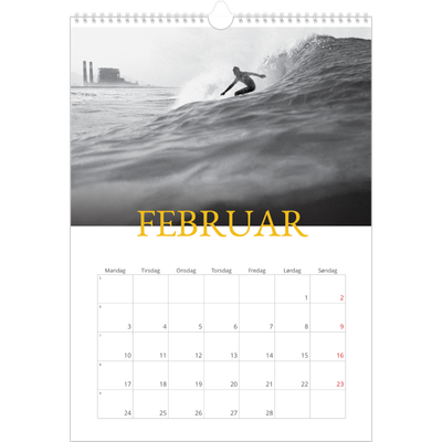 Årskalender A3 — Heritage-stil [Februar]