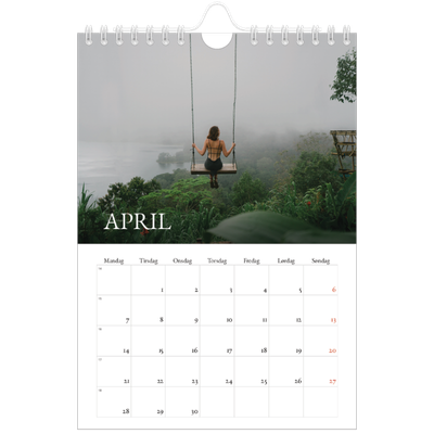 A5 Foto Kalender — Simpel serif [April]