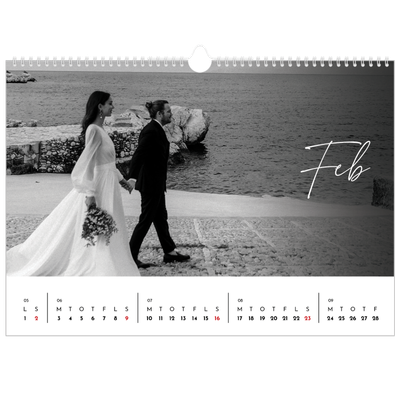 A3 Foto Kalender — Elegant skrift [Februar]