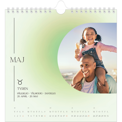 Årskalender kvadratisk — Astrologi gradient [kalender forside]