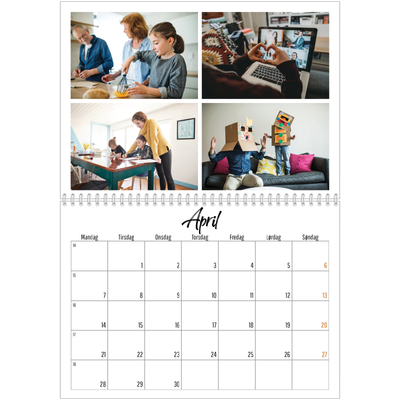 Fotokalender A4 dobbelt (30 x 40 cm) — Bogen om mig [April]