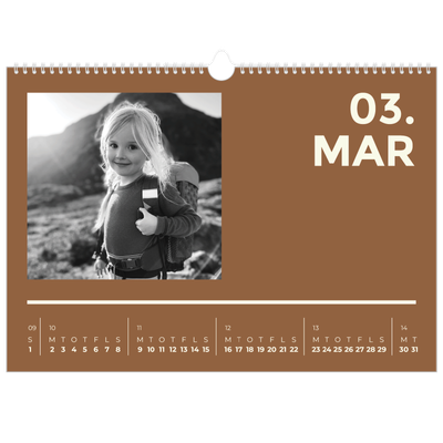 A3 Foto Kalender — Moderne og dristig [Marts]