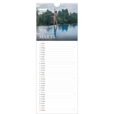 Køkkenkalender  — Simpel serif [Marts]