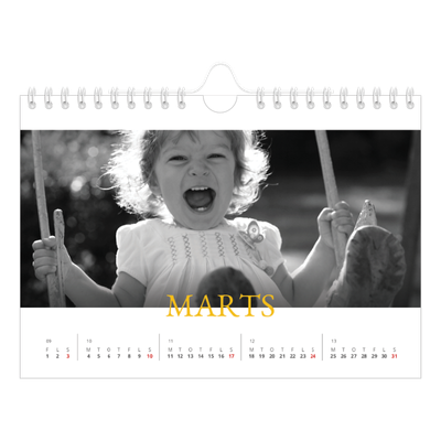 A5 Foto Kalender — Heritage-stil [Marts]