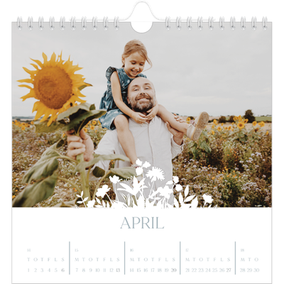 Årskalender kvadratisk — Blomstmotiv [April]