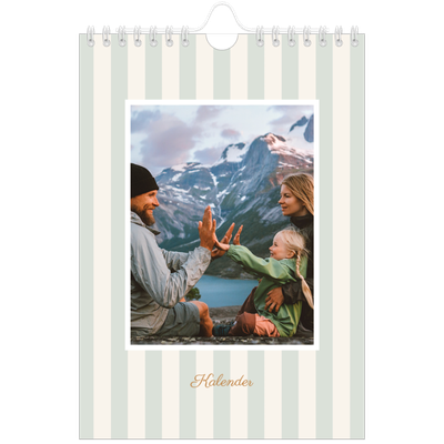 A5 Foto Kalender — Skrift og striber [kalender forside]