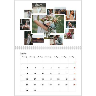 Fotokalender A4 dobbelt (30 x 40 cm) — Collage shapes [Marts]