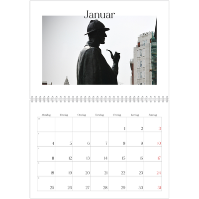 Fotokalender A4 dobbelt (30 x 40 cm) — Min rejseskildring [Januar]