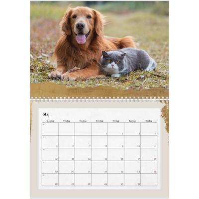Fotokalender A4 dobbelt (30 x 40 cm) — Classic Gold [kalender forside]