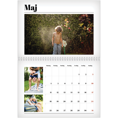 Fotokalender A4 dobbelt (30 x 40 cm) — Avisstil [kalender forside]
