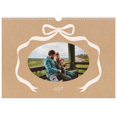 A3 Foto Kalender — Ramme med sløjfe [kalender forside]