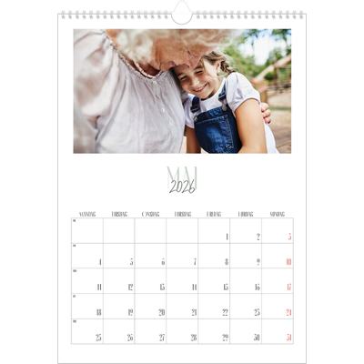 Årskalender A3 — Flere fonter [kalender forside]