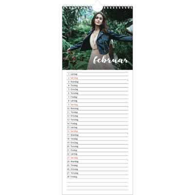 Køkkenkalender  — Simpel skrift [Februar]