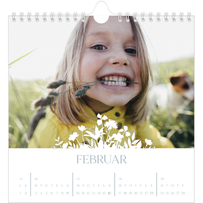 Årskalender kvadratisk — Blomstmotiv [Februar]