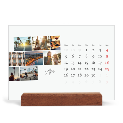 Staffeli kalender - liggende  — Byferie (hvid) [April]