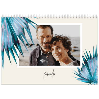 Fotokalender A4 dobbelt (30 x 40 cm) — Malte blomster [kalender forside]