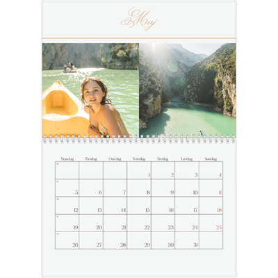 Fotokalender A4 dobbelt (30 x 40 cm) — Elegant guld [kalender forside]