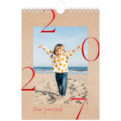 A5 Foto Kalender — Røde elementer [kalender forside]