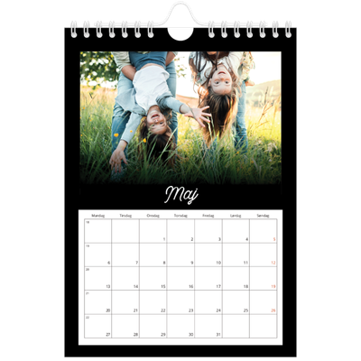 A5 Foto Kalender — Sort minimal [kalender forside]