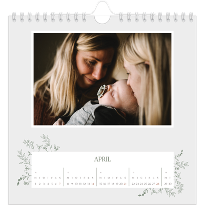 Årskalender kvadratisk — Håndtegnet blomster [April]