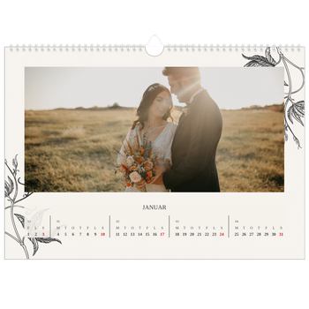A3 Landskab Fotokalender — Blek & blomst